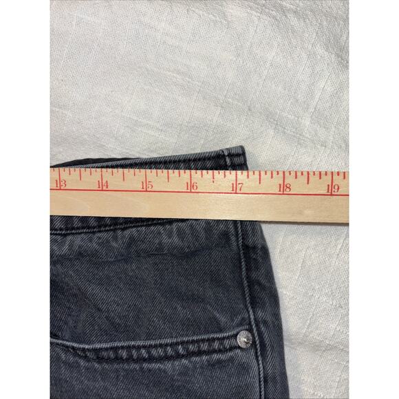 Current/Elliott The Roller Jeans Sz 31 Black Frayed Hem Cropped Denim - Picture 5 of 9